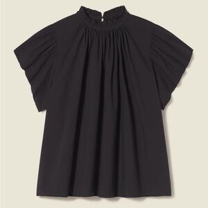 NWT! Birds Of Paradis Trovata Size XS • Carla Blouse Black High Neck Ruffle.